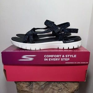 Skechers On the Go Strap Sandal Stargazer Black 140310 Women’s Size 11